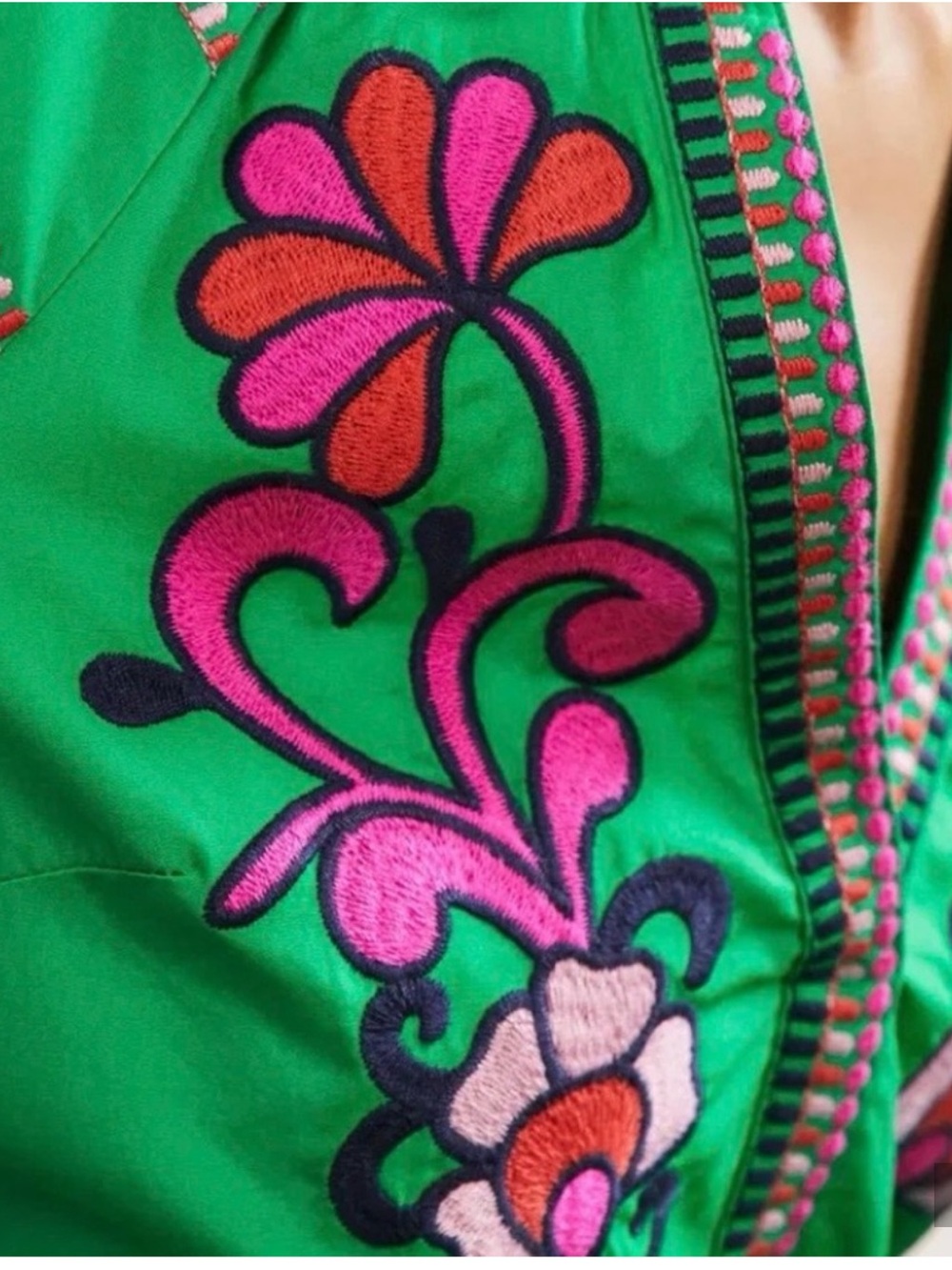 Boden Green Maxi Dress with Floral Embroidery - Picture 2 of 2